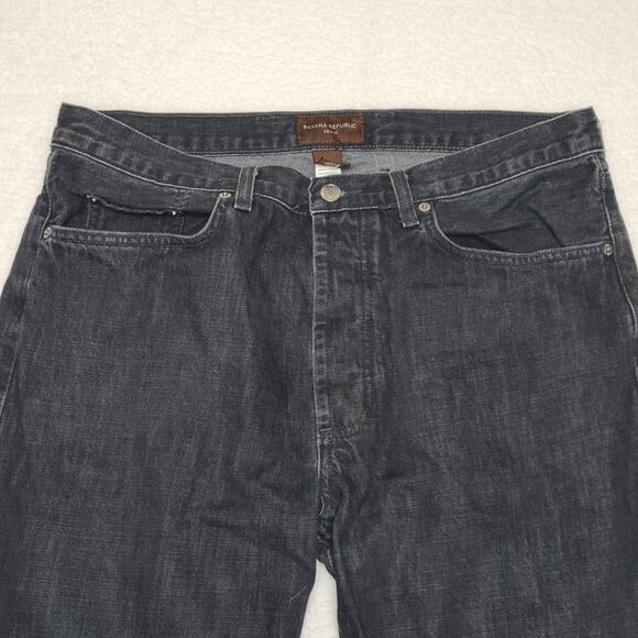 Banana Republic Denim Jeans Black Women's 35/34 Button Fly Y2K - Picture 2 of 7